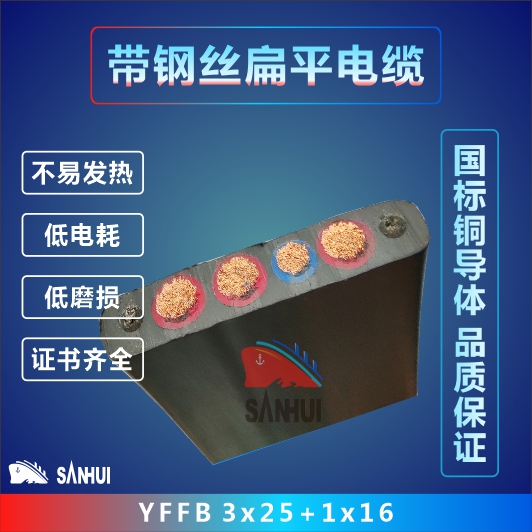 帶鋼絲扁平電纜